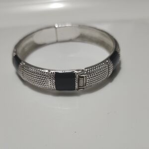 Silver and Black Contemporary Bracelet #129